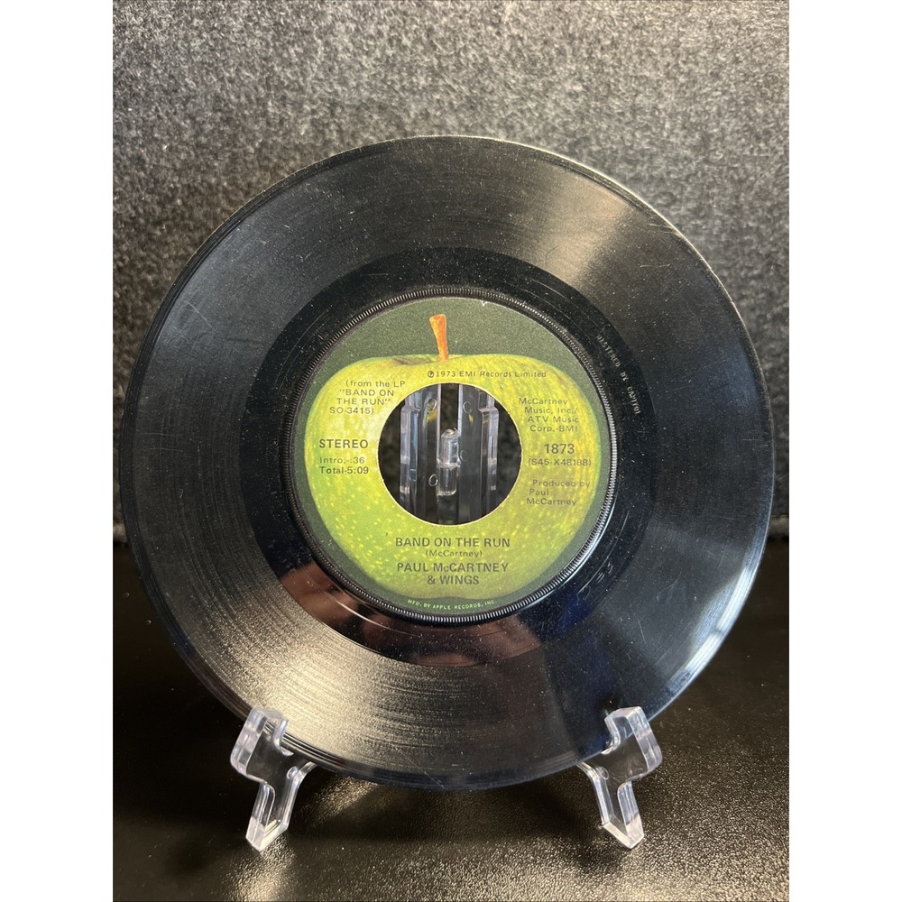 Paul McCartney & Wings 7" 45 Record Band on the Run & 1985 Apple 1873 1973 Rock‎